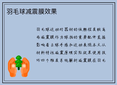 羽毛球减震膜效果